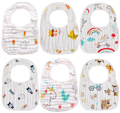SLOSH Baberos Bebé Impermeables Bebe Recien Nacido Algodón Niña Niño Bandanas Suave Absorbente Baberos Drool (Multicolore)