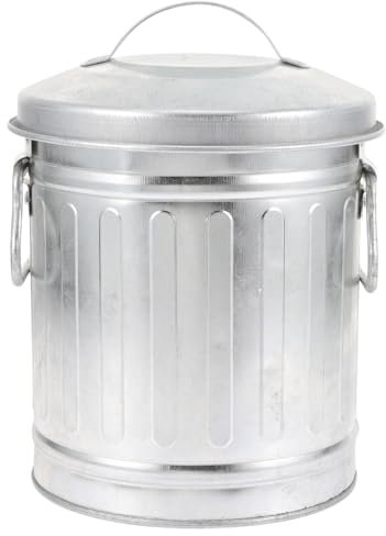 Zerodeko Seau À Cendres avec Couvercle en Fer Galvanisé Cheminée en Métal Seau À Charbon Cendrier À Charbon Petite Poubelle Stylo Rangement Cuisine Bac À Compost pour Poêle B