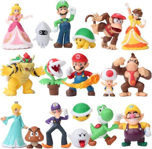 18 stycken tårtdekoration, födelsedagsdekoration, tårtfigurer, cupcake-dekoration, festkaka, tecknad barnfödelsedag, lämplig för babyparty, barn födelsedagsfest tårttillbehör