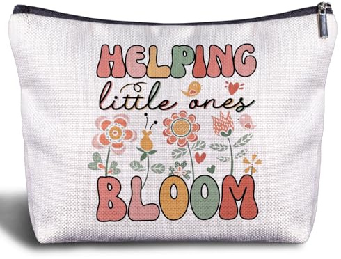 Zomhix NICU Nurse Gifts Makeup Bag for Women, Pediatric Nurse Accessories, Helping Little Ones Bloom Cosmetic Bag Toiletry Bag