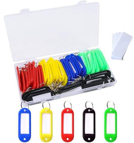 Hanyousheng 50 Stück Schlüsselanhänger, Schlüsselanhänger Beschriftbar, Schlüsselanhänger zum Beschriften, Schlüsselschilder, Schlüssel Anhänger, für Zuhause Büros Pet ID Gepäckanhänger