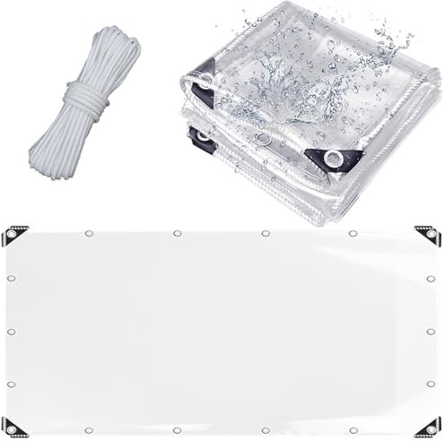 Bâche imperméable transparente, indéchirable, contre le vent, protection contre le froid et conservation de la chaleur, en PVC, pliable avec corde, pour pavillons, abris de voiture, balcon, serre et
