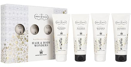 Percy & Reed Royal Blossom Hair & Body Wonders Gift Set -Wonder Shampoo, Conditioner, Body Wash & Lotion Residue-Free, Gluten-Free, Paraben-Free,Sulphate-Free, Silicone-Free, Vegan Friendly-75ml Each