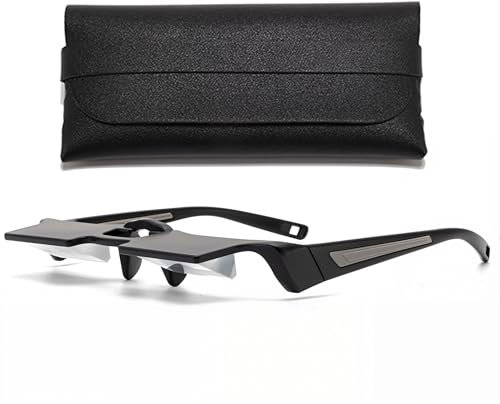 DEZP lazy glasses prisma brille spiegelbrille lazy readers Lazy Reader-Brille Prisma-Brille Liegend im Fernsehen Lesebrille Horizontale Lazy-Brille Inklusive Brillenetui + Brillenputztuch