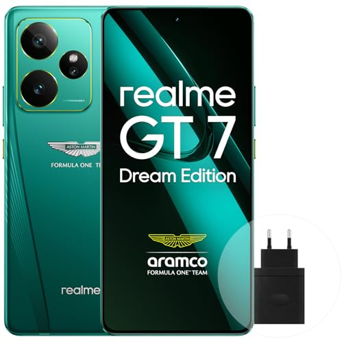 realme GT7 5G Smartphone,16+512GB,Aston Martin Green,Batterie 7000 mAh,120W Charge,Processeur Dimensity 9400e,Appareil Photo IMX906,AI Planner(Stock limité)
