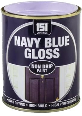 PRICE BEATER Navy Blue Gloss Non-Drip Paint, Hard Drying, Non-Cracking, High Performance, Easy To Use, Vibrant Colour, Ideal Use On Wood, Metal, And Concrete, 300ml (1pcs)