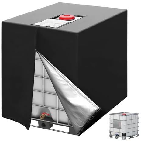 Lock för tank 1000L IBC 120 x 100 x 116 cm, presenning för regnvattenåterfuktare, UV-skydd, skyddskåpa