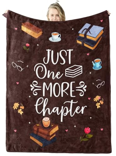 Book Lovers Blanket, 50 x 60 Reading Flannel Throw, Reading gifts, Birthday Present Ideas, Literary Gifts for Book Lovers, Readers, Bookworm, Librarian, Men, Women, Friends (Brown)