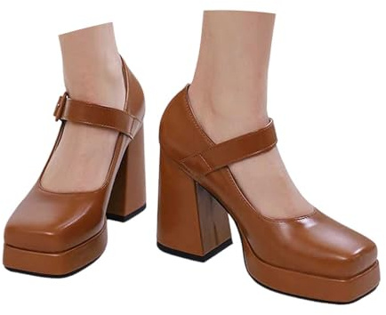 Plateforme Mary Janes Chaussures de costume traditionnel pour femme Chaussures de danse fermées à talons hauts Escarpins rétro Escarpins pour femme Chaussures à talons hauts Escarpins pour femme