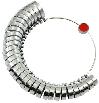 3mm Finger Sizer Ring Gauge Set 32 Pieces UK Sizes A-Z +6 Finger Ring Sizer Measuring Tool for Men and Women Made in Brass Chrome Plated