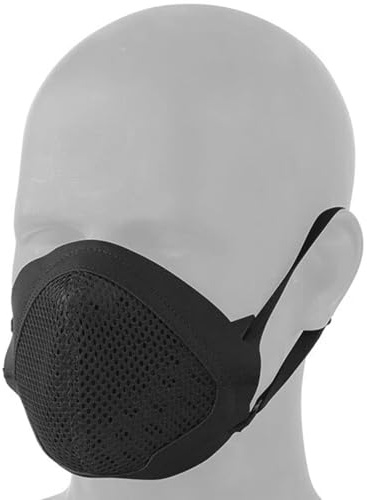 Tactical Half Face Mask - Breathable Mesh Shell, Silicone Lining for Airsoft Shooting, Men’s Lower Face Protective Gear(Black)