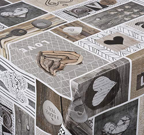 Venilia Tischdecke Love in The Air Mantel, sobremesa, Ropa de Mesa, paño de Cera, de fácil Cuidado, Repelente al Agua, PVC poliéster, Rectangular, 140 x 200 cm, 55023, 140 x 200cm