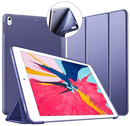 VAGHVEO Funda para iPad Air 10.5 Pulgadas (2019, 3ª generación) y iPad Pro 10,5 (2017). Ultra Delgada y Ligera, Soporte Protectora Smart Cover Trasera Silicona Suave, Auto-Sueño/Estela, Azul Marino