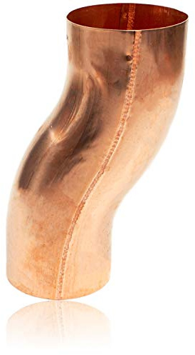 Kupfer Sockelknie 87 mm mit 6 cm Ausladung, konischer Etagenbogen mit Einsteckfase und stumpfgeschweißt DN 87