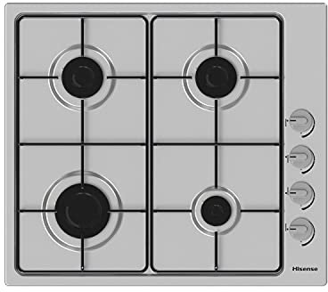 Hisense GM642XSUK Built-in 60cm Gas Hob - Stainless Steel, 20 x 23 x 4 inches (L x W x H)