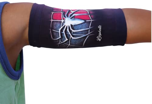 Linphelle Coverpicc in Microfibra per Bambini, Fascia Copri Catetere Braccio in Tessuto Traspirante e di Design per Bambini, Ideale per PICC e Glucometri, Fantasia Ragno