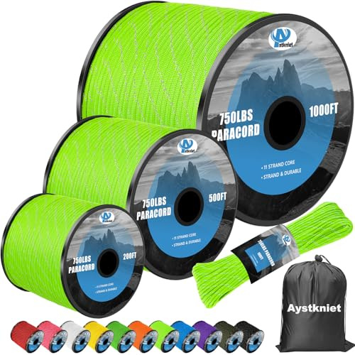 750Ib Reflective Paracord Rope, para Cord Lanyard, Parachute Spool Cord