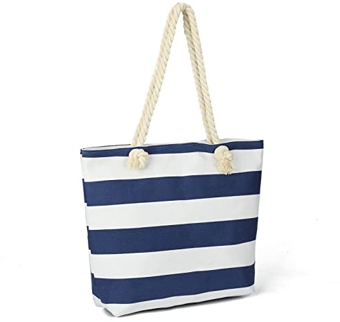 AFKOMST Women Beach Bag Large Tote Bag Canvas Shopper Bag Summer Holiday