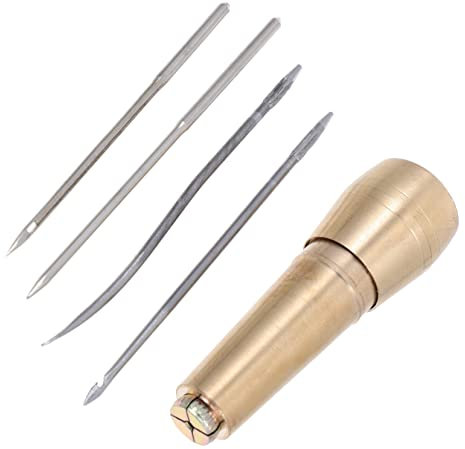 CORHAD Set da 6 Punteruoli in Rame per Cucito Manuale e Riparazioni Pelle, Leggeri e Pratici per Artigiani e Appassionati di Lavori a Mano, Strumenti Portatili per Scarpe e Accessori in Pelle