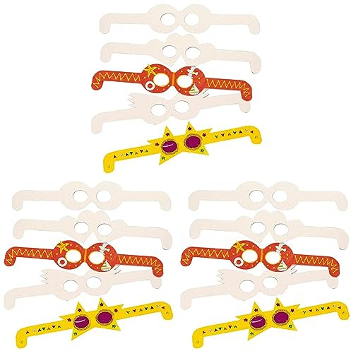 Baker Ross ET608 Ross Blanko-Pappformen „Brille für Kinder zum Bemalen, Dekorieren und Gestalten zum Fasching & Karneval - (12 Stück), Weiß, 35 cm (Packung mit 3)