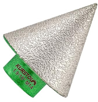 KURSTOL Broca Chaflan Diamante - 40mm Fresa Diamante con Rosca M14 - para Biselar Ampliar Esmerilar Pulir Cerámica Porcelánico Azulejos Mármol Granito