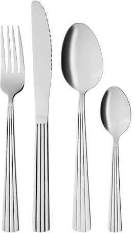 GRÄWE Set di posate per 4 persone, in acciaio inox, 16 pezzi, lavabili in lavastoviglie, serie Atene