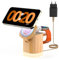 JoyGeek Mag Safe Ladegerät, Faltbar 3 in 1 Kabellose Ladestation für iPhone 16/15/14/13/12Serie, Wireless Charger mit einstellbar Licht für iWatch 9-2, Air Pods 4/3/2/Pro,Bamboo Wood Grain