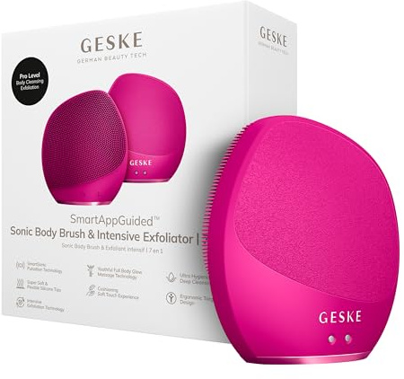 GESKE Sonic Body Brush & Intensive Exfoliator | 7 in 1 | Elektrisk rengöringsborste för hela kroppen | SmartSonic-pulsationer | Pro-Level djuprengöring, exfoliering & massage | Borttagning av grov hud