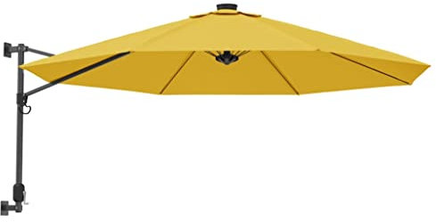 Générique Parasol mural avec LED jaune 290 cm,Maison & jardin,Pelouses & jardins,Vie en extérieur,Parasols & voiles d'ombrage,Jaune,22.44 LB,362896