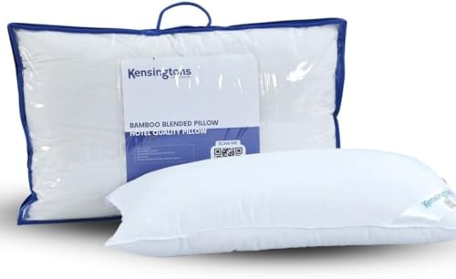 Egyptian Cotton Bamboo Pillows Side Sleepers Bamboo Blended Blended Filling Bed Pillow, Hotel Quality Pillows for Back Stomach, Hypoallergenic Breathable Washable Cover Pack of 4