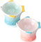 Tioncy 2 Pcs Raised Cat Food Bowl Elevated Shallow Angled Ceramic Cat Bowl Cute Fish Shape Slanted Cat Food Dish Anti Vomiting Non Slip Cat Whisker Fatigue Bowl Tilted Pet Feeder (Green, Pink)