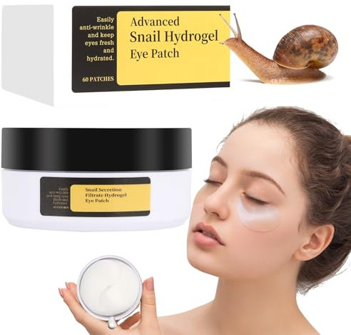 Snail Mucin Augenpads, Augenpads gegen Augenringe Eye Pads Reduzieren Dunkle Augenringe Anti-Aging Augenmaske mit Schneckenschleim Mindern Falten, Puffiness und Schwellungen