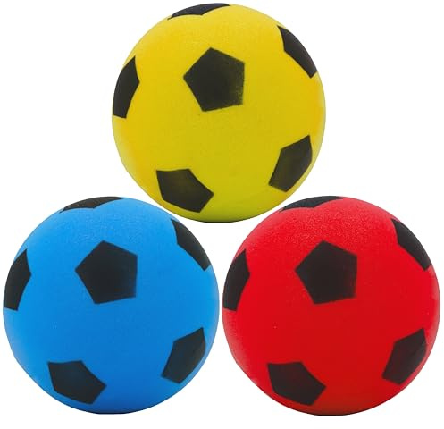 Kyto 3X weicher Ball Softball 12cm Gelb, Rot, Blau Schaumstoffball Kinder Soft Fußball