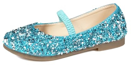 VASHCAME-Zapatos de Princesa para Niñas con Lentejuelas Purpurinas para Disfraz, Fiestas, Bodas