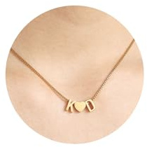 MMXX Collar Letra Personalizado para Mujer con Colgante Corazon Collar con Nombre en Oro/Plata/Oro Rosa con Inicial de la A-ZJoyería de Regalo para Mujer Novia Madre - C2