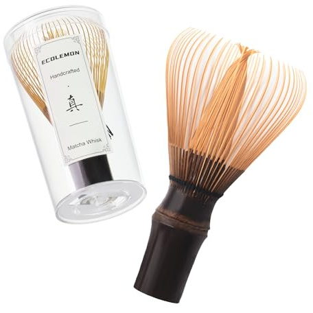 ECOLEMON Handcrafted Kurotake Shin Chasen Matcha Whisk (1-Piece), Matcha Wisk for Ceremonial Grade Matcha Powder, Dark Bamboo Whisk, Artisan Made Ceremonial-Grade Macha Whisks