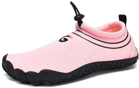 GemChve Escarpines Mujer Zapatillas Minimalistas Barefoot Hombre Zapatos Acuáticos Transpirable Suave Impermeable Secado Rápido Pink 38EU
