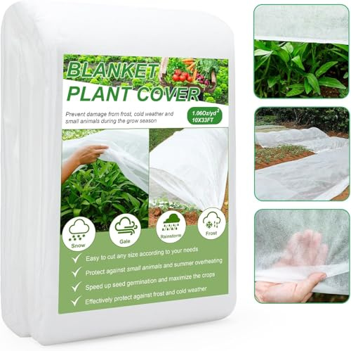 UTMHGU 3m x 10m Horticultural Garden Fleece Frost Protection, 36gsm Lawn Fleece for Grass Seed, Breathable Non-Woven Fabric Plant Covers for Winter, Plant Fleece for Vegetables, Flowers and Trees