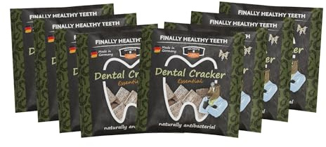 QCHEFS 8 galletas para cepillo de dientes Essential Pferd Cuidado dental contra sarro y mal aliento natural cabaldeleckerlis sin azúcar para limpieza dental - sin cereales