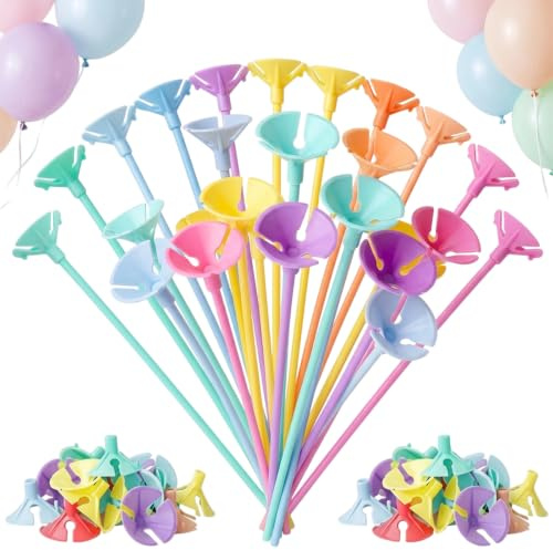 50 PCS Balloon Sticks, Balloon Holders, Party Decor Balloon Holder | Simple Assembly Process, Enhanced Event Experience, Suitable for Holiday Celebrations and Social Media Content Creation