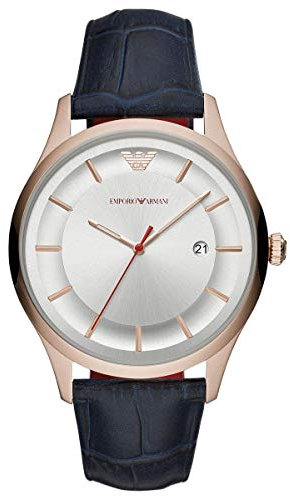 EMPORIO ARMANI Herren Analog Quarz Uhr mit Leder Armband AR11131