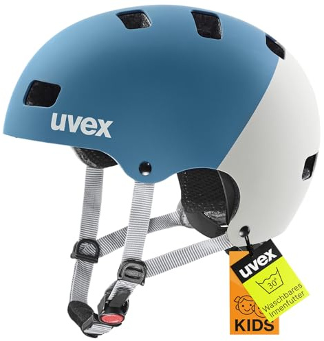 uvex Kid 3 cc - Sturdy Kids Bike Helmet for Children - Individual Fit - Optimized Ventilation - Dark Cyan - Rhino Matt - 55-58 cm