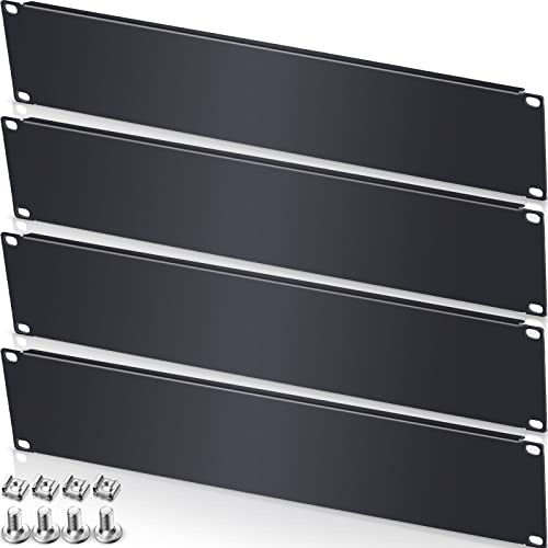 Leinuosen 10 Pcs 2U Rack Mount Blank Panel Black for 19 Inch Server Rack