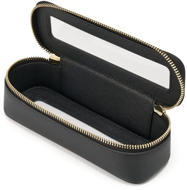 Popvibe Makeup Brush Travel Case Slim Makeup Bag for Women Clear Cosmetic Bag Cute Makeup Case Black Toiletry Bag for Traveling Transparent Car Makeup Bag Aesthetic Makeup Brush Bag