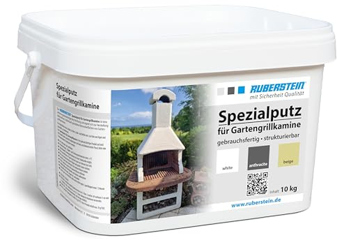 Ruberstein® Ruberstein Spezialputz für Gartengrillkamine, 10 kg, anthrazit, direkt vom Hersteller