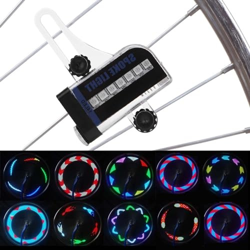 Lumières de vélo, VTT double côté 14LED RGB lampe fil accessoires éclairage de roue de vélo, accessoires de vélo électrique pour vélo de nuit