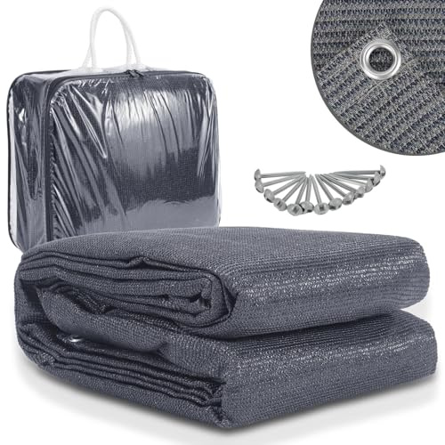 Jaxguom Tappeto per tenda, 250 x 500 cm, per campeggio, attività all'aperto, con borsa per il trasporto, 13 picchetti, traspirante, antiscivolo, lavabile, antimuffa, stabilizzato ai raggi UV, blu