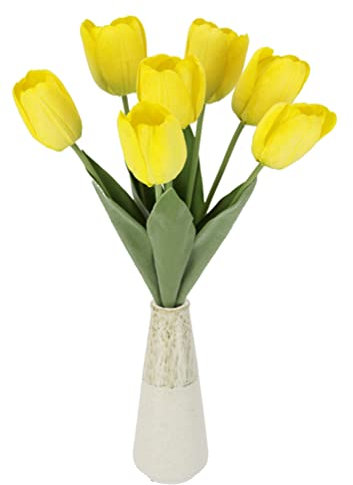 GHMYU Faucet TULIPA TUBILE TOUP TOUP 7 Fiori in Vaso Decorazione Primaverile Decorazione di Pasqua Tavolo Decorazione Fiori Artificiali fiorini di Tulipano Finto Kitchen Faucets