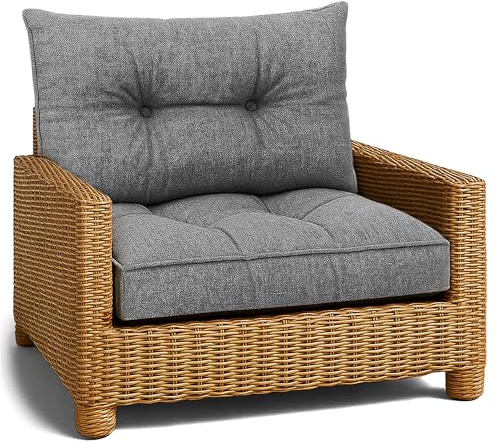 Amazinggirl Cuscino Lounge Arredo Giardino Cuscino per schienale 40x70 cm - Schienale Rattan Ideale per balcone terrazza outdoor comfort imbottitura spessa resistente Grigio