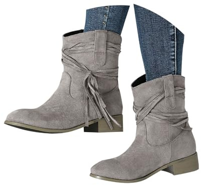 Leaomuny Botines Mujer Tacon Clásico Comodos Elegante Botines Chelsea Tacon Ancho Moda Cómodas Cremallera Botas Planas Moda Impermeables Zapatos Trekking Zapatos Con Plataforma Senderismo